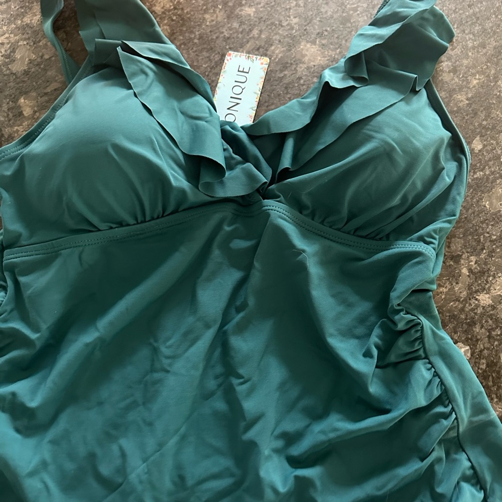 Teal Bathing Tankini Large NWT